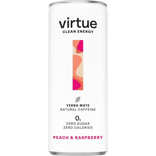 Virtue Drinks_Virtue Clean Energy (Yerba Mate Drink) - Peach & Raspberry 250ml-pack of 12