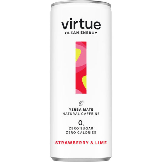 Virtue Drinks_Virtue Clean Energy (Yerba Mate Drink) - Strawberry & Lime 250ml-pack of 12