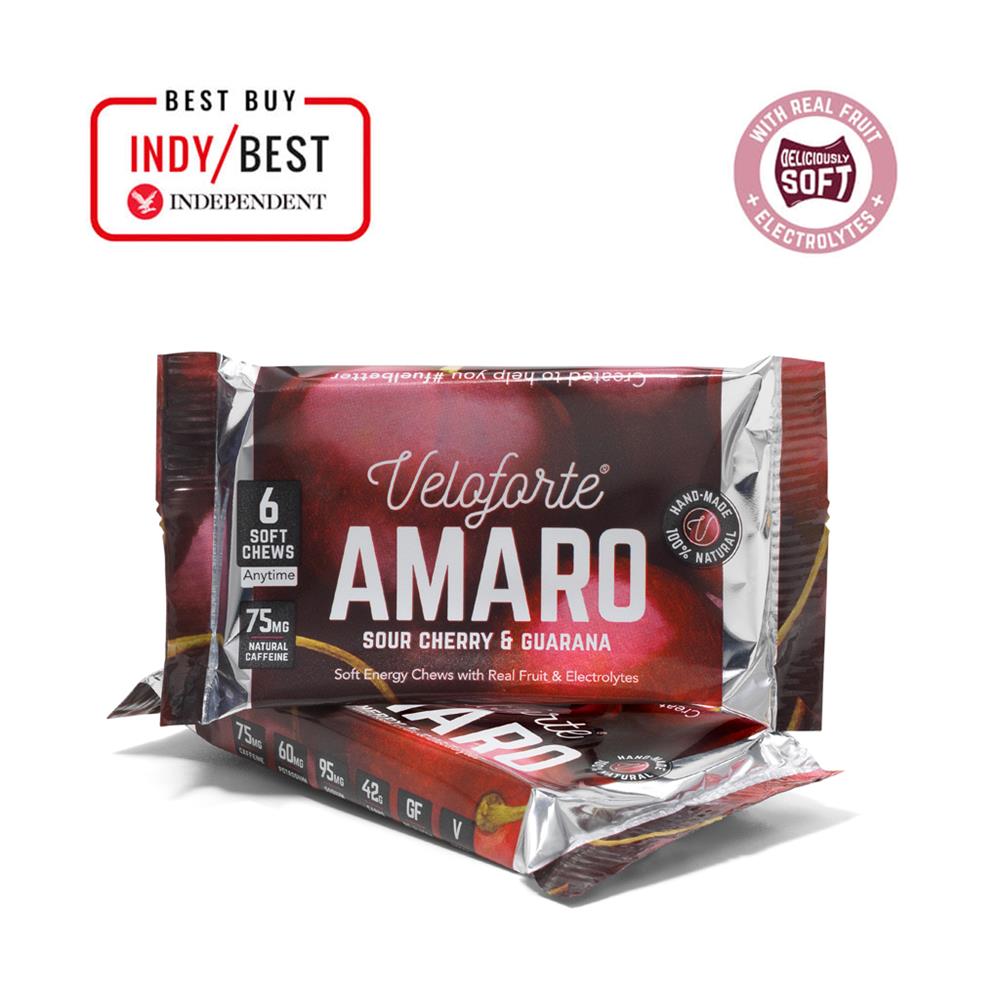 Veloforte_Amaro Sour Cherry & Guarana Vegan Energy 50g-Pack of 4