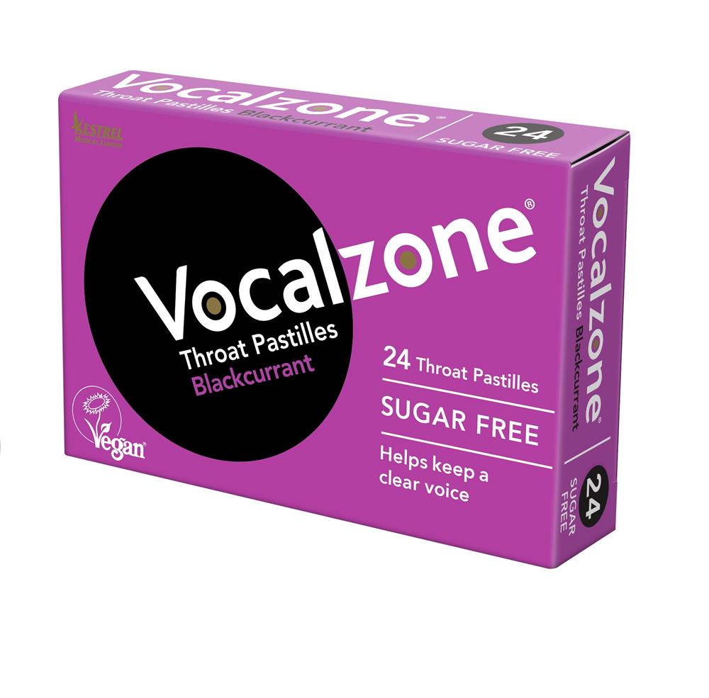 Vocalzone_Blackcurrant Sugar Free Throat Pastilles (24 Pastilles)