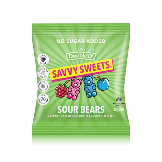 Savvy Sweets_Sour Bears 50g-Pack of 4