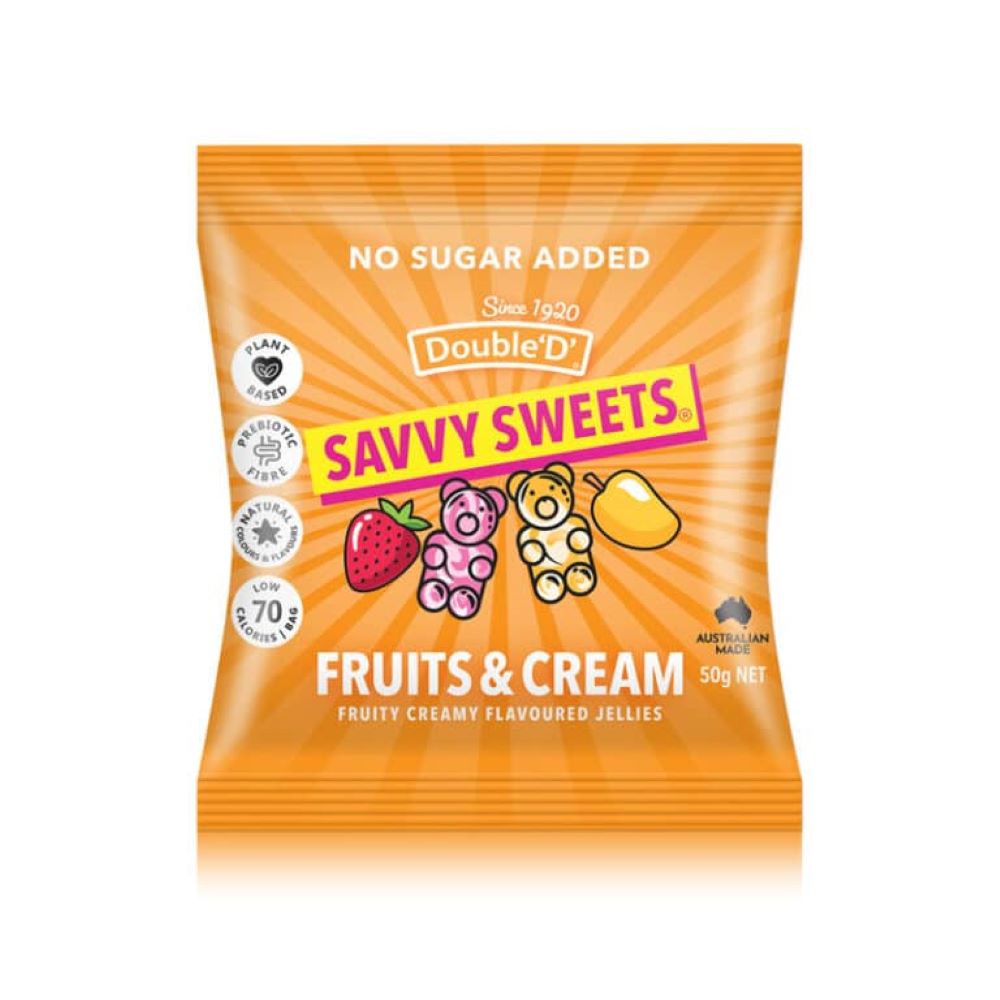 Savvy Sweets_Fruits & Cream 50g-Pack of 4