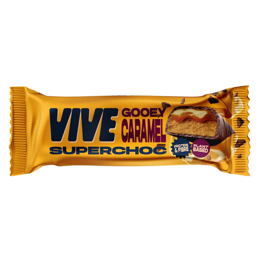 Vive_Superchoc Gooey Caramel - Plant Based Chocolate Bar - 40g-Pack of 12