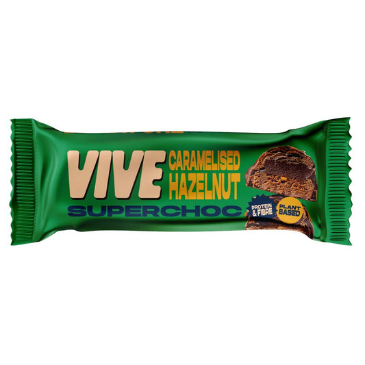 Vive_Superchoc Caramelised Hazelnut- Plant Based Chocolate Bar - 40g-Pack of 12
