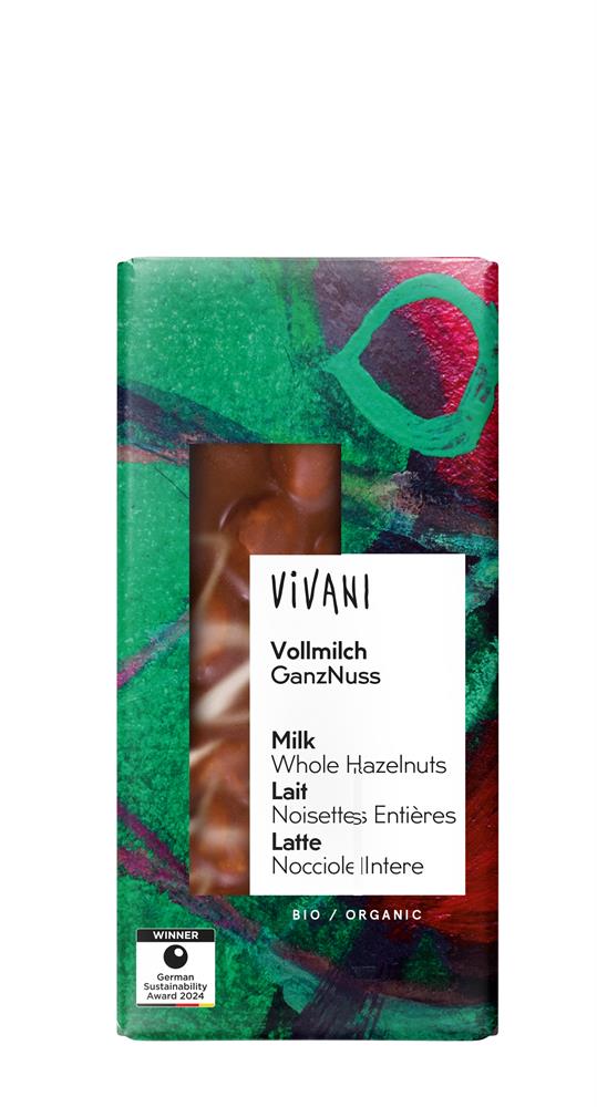 Vivani_Milk Whole Hazelnut Chocolate Organic 100g
