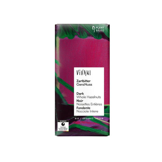 Vivani_Dark Whole Hazelnut Chocolate Vegan Organic 100g