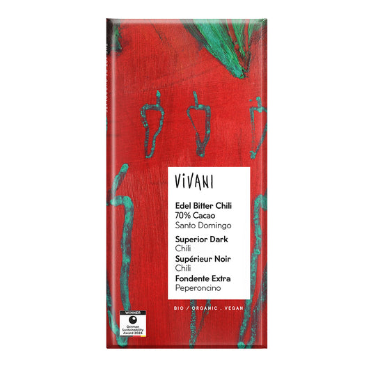 Vivani_Dark Chilli Chocolate 70% Vegan Organic 100g