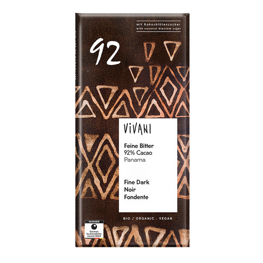 Vivani_Dark 92% Chocolate Vegan Organic 80g