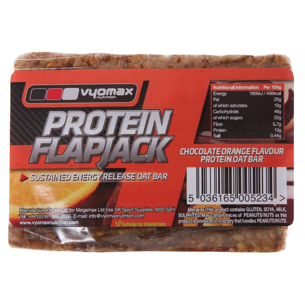 Vyomax Nutrition Protein Flapjacks 12x100g Chocolate Coconut
