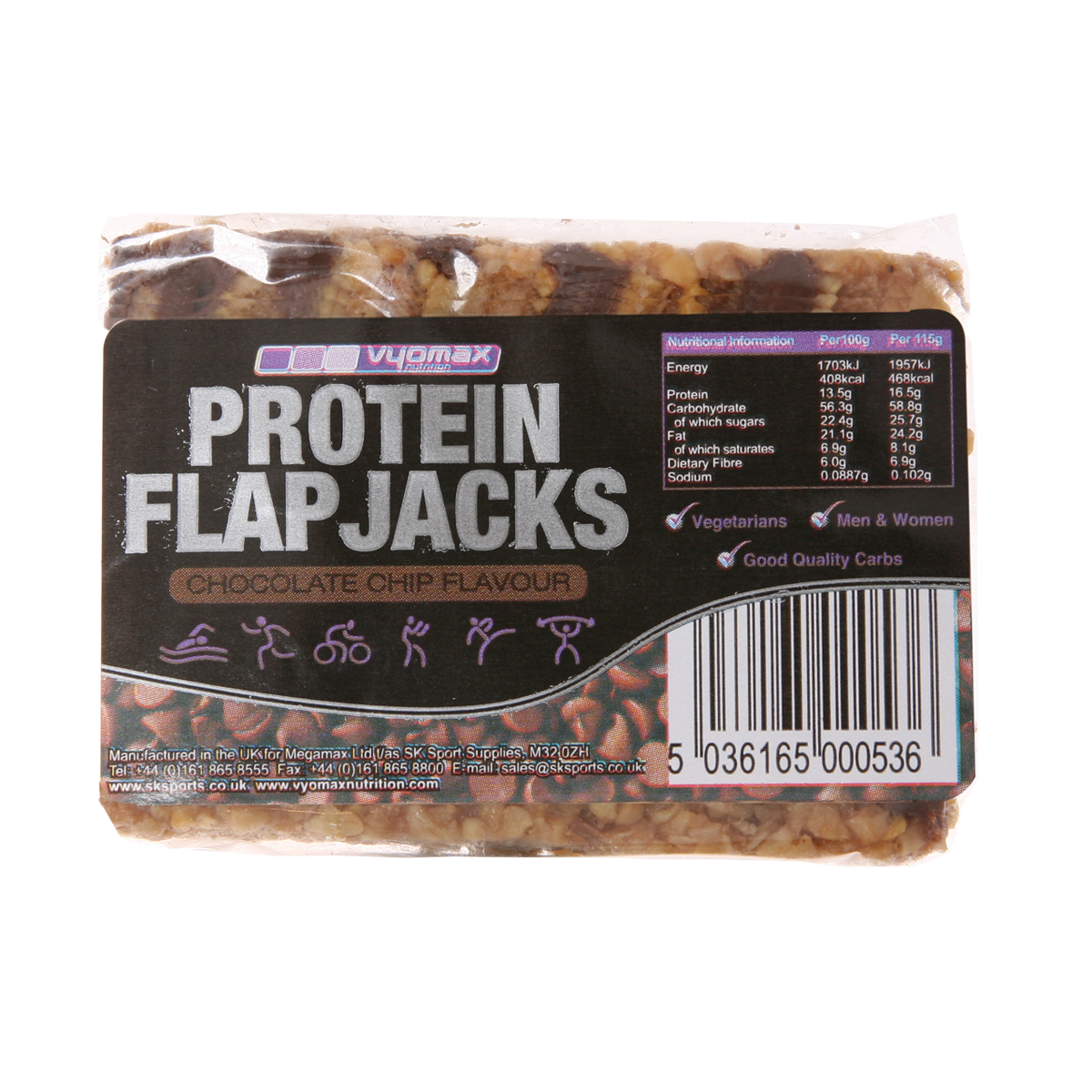 Vyomax Nutrition Protein Flapjacks 12x100g Chocolate Coconut