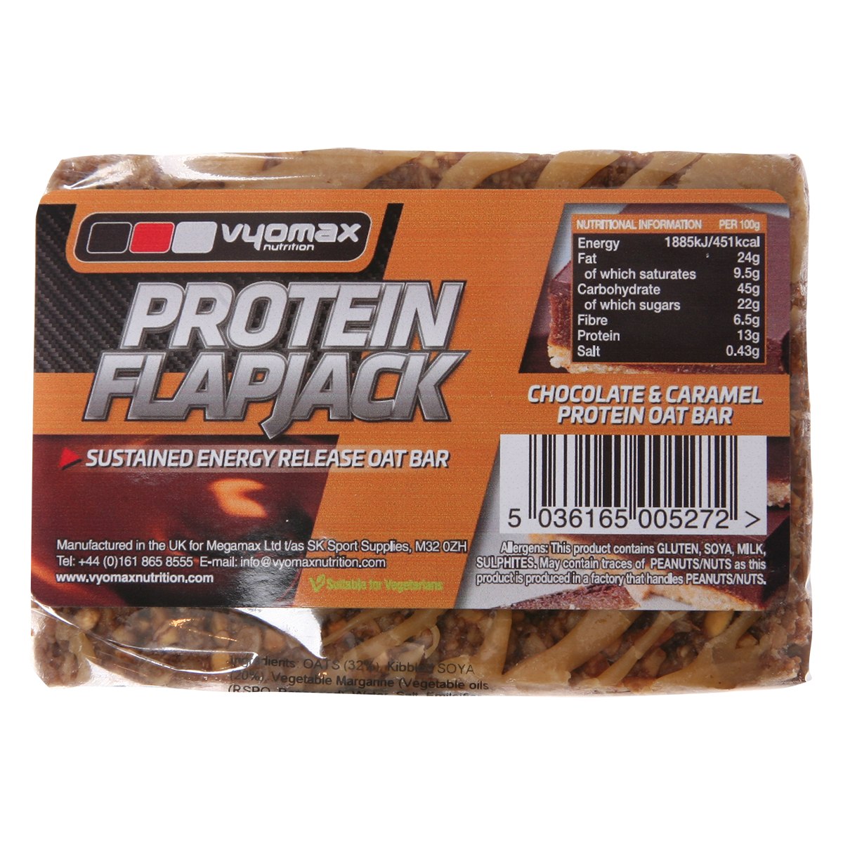 Vyomax Nutrition Protein Flapjacks 12x100g Chocolate Coconut