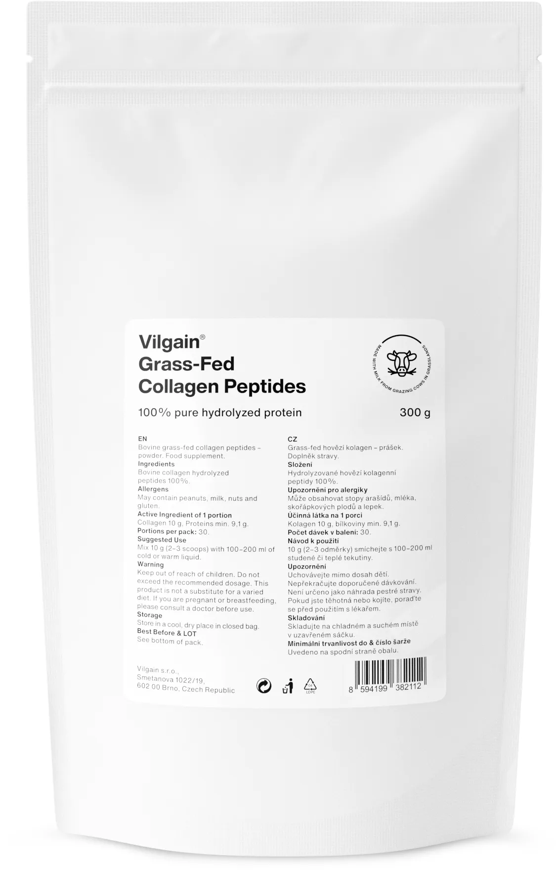 Vilgain Grass-Fed Collagen Peptides 300g