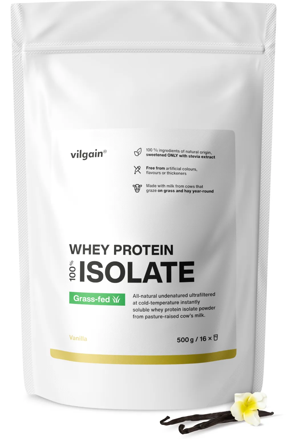 Vilgain Grass-fed Whey Protein Isolate 1000g Chocolate