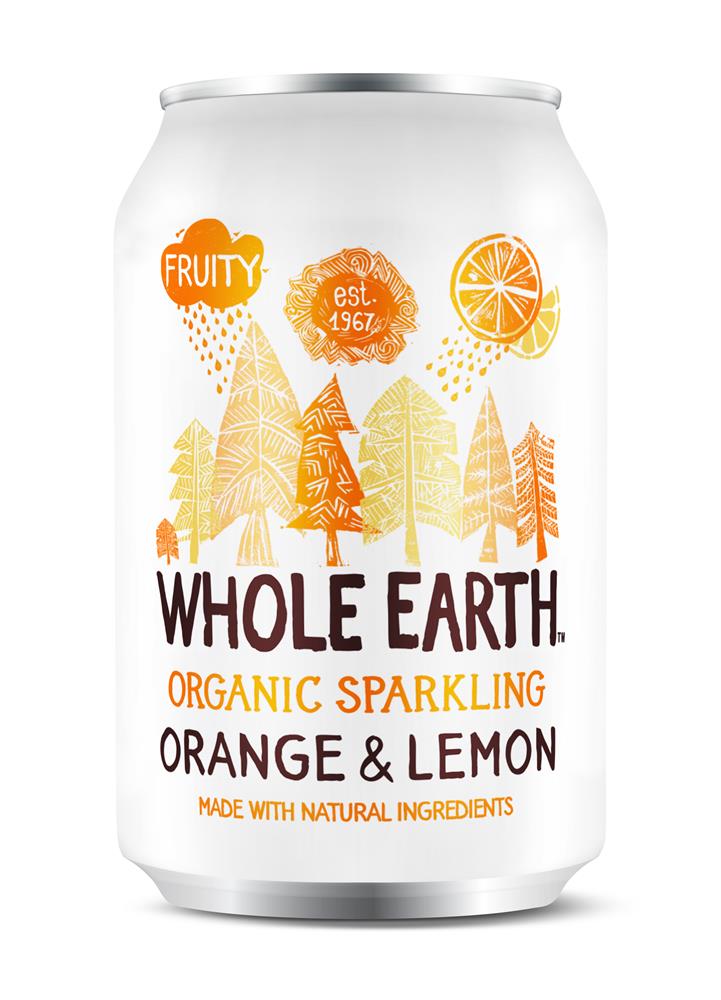 Whole Earth_Organic Lightly Sparkling Orange & Lemon Drink 330ml