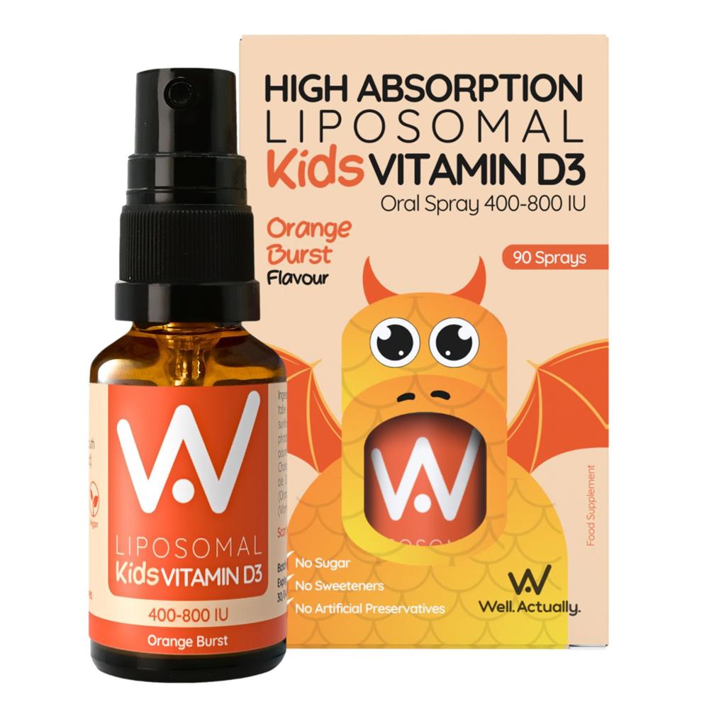 Well Actually_Children Liposomal Vit D Spray - Orange Burst - 90 Sprays - 400IU