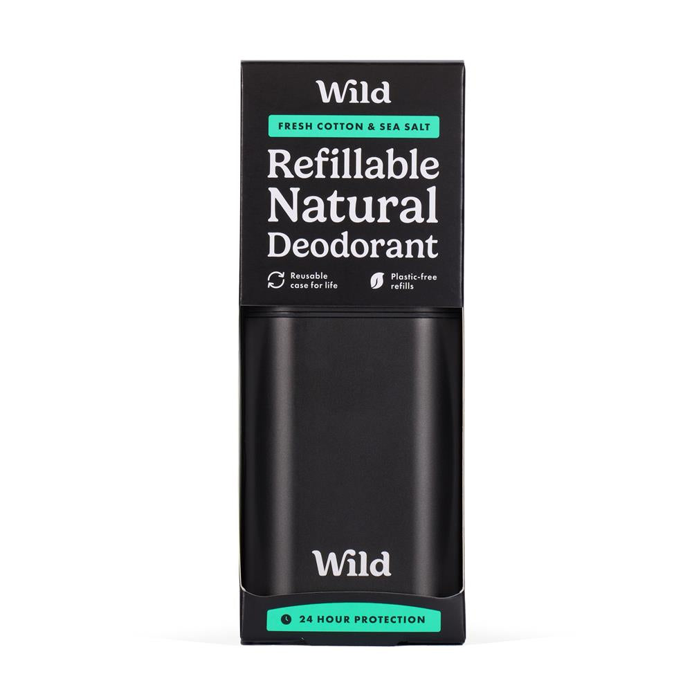 Wild_Men's Black Case and Fresh Cotton & Sea Salt Deo 40g