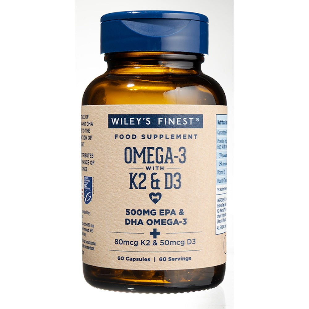 Wiley's Finest UK_Vitamin K2 + D3 + Omega-3. 60 Gelcaps