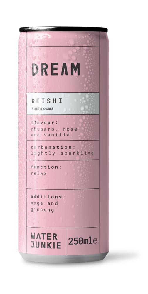 WaterJunkie_DREAM Reishi Mushroom Drink Rhubard Rose & Vanilla 250ml-pack of 3