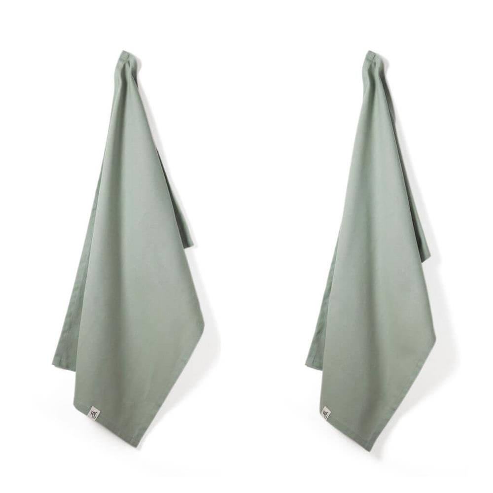 Wild and Stone_Organic Cotton Tea Towels - Set of 2 - Moss Green