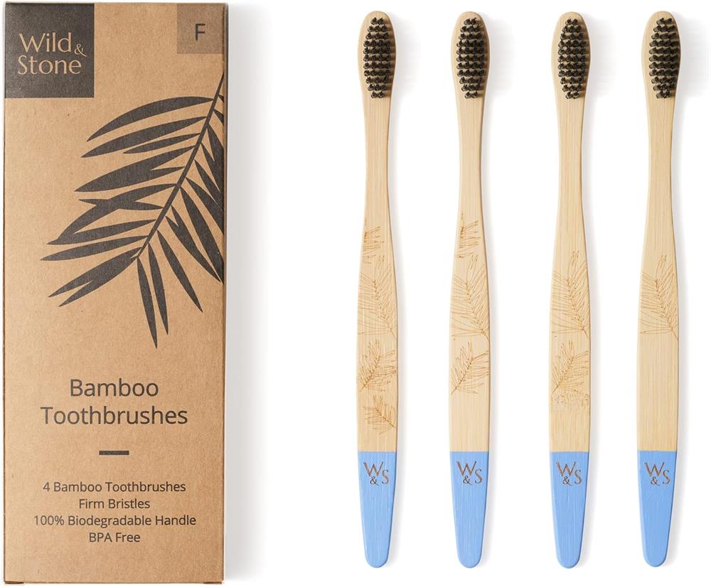 Wild and Stone_Adult Bamboo Toothbrush - 4 Pack - Firm Bristles
