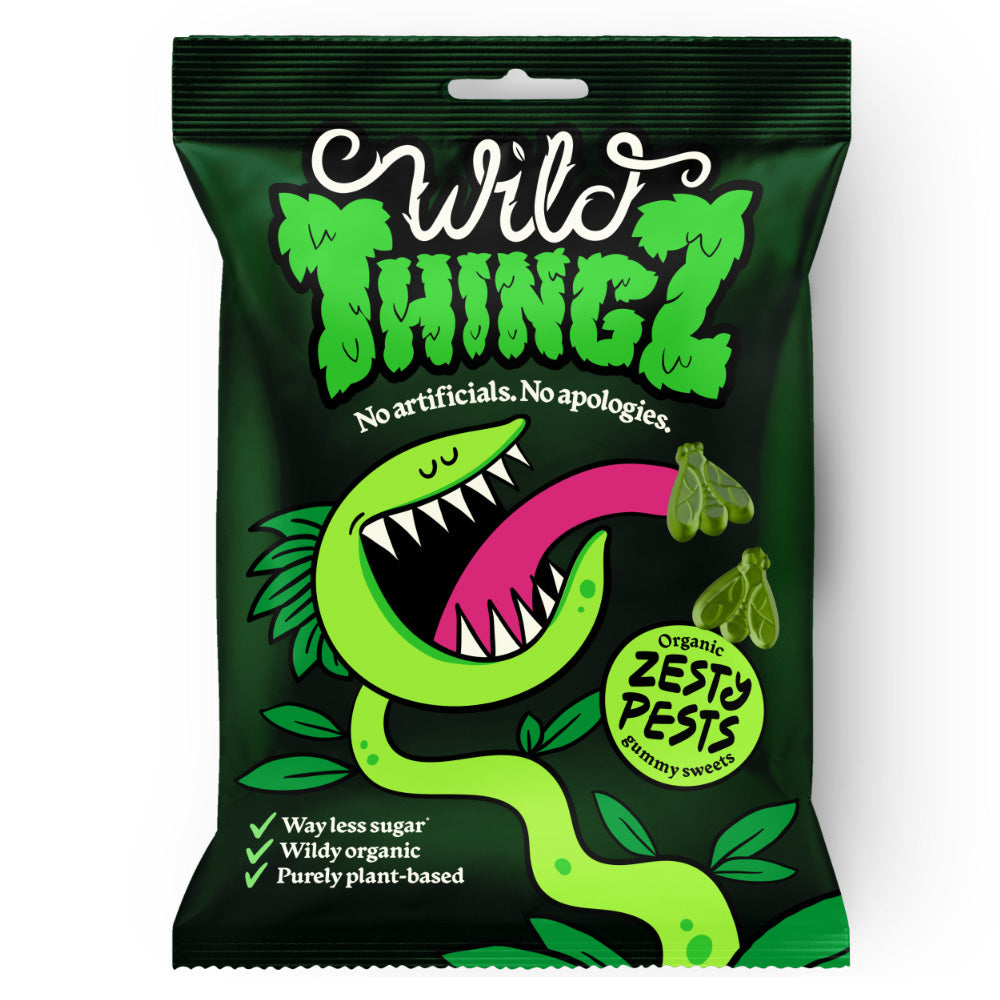 Wild Thingz_Organic & Vegan Sweets Zesty Pests Gummy Sweets 130g