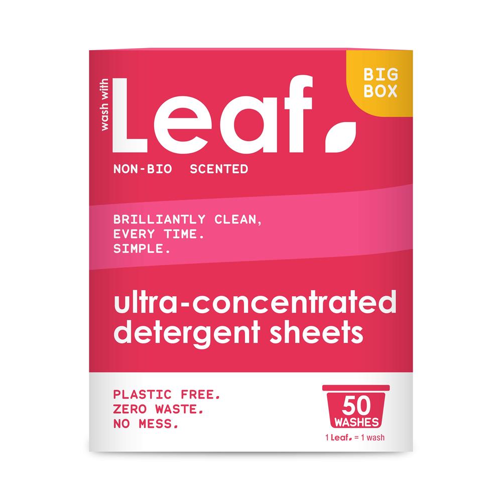 Wash With Leaf_Leaf Non Bio laundry detergent sheet 50 pack.