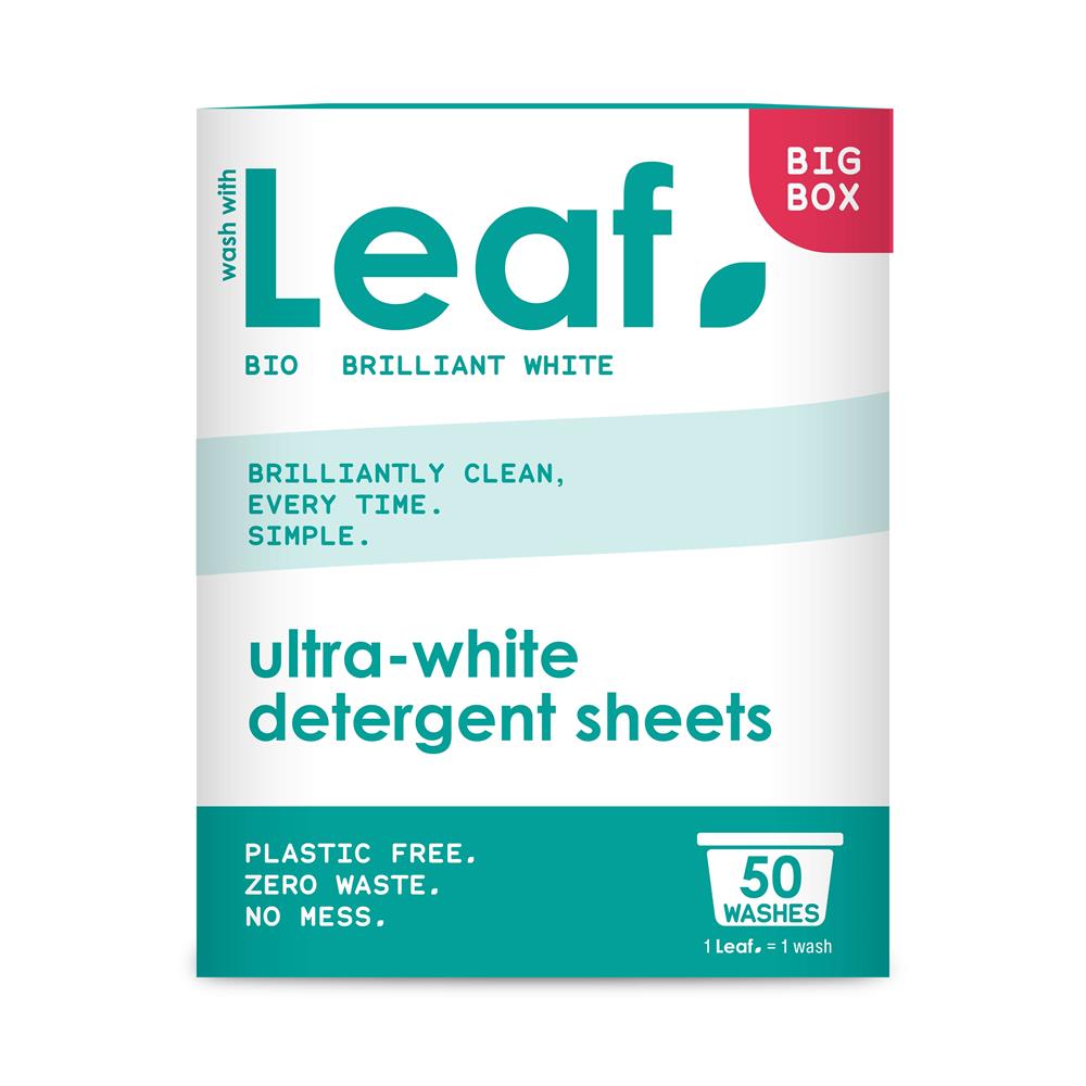 Wash With Leaf_Leaf Brilliant White Laundry Detergent Sheets 50 Pack.