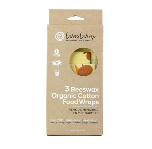 Wax Wrap_Beeswax Org Cotton Food Wraps 3 each