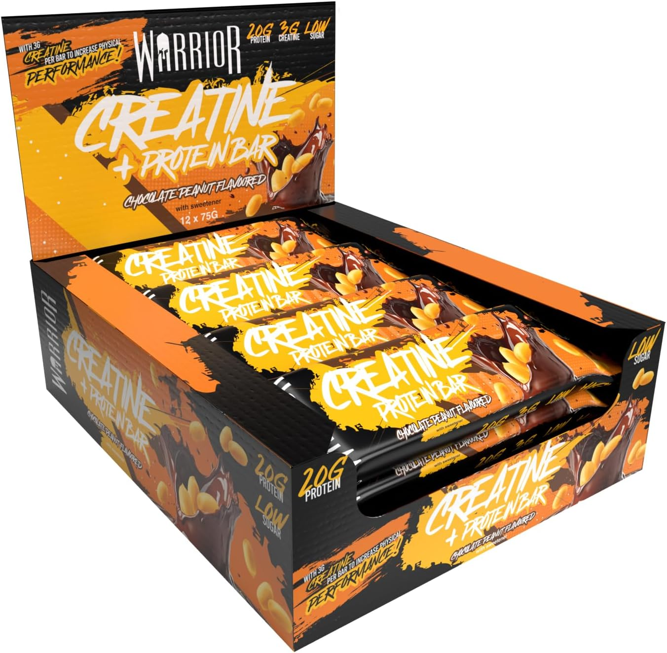 Warrior Creatine Bars 12x75g Chocolate Orange