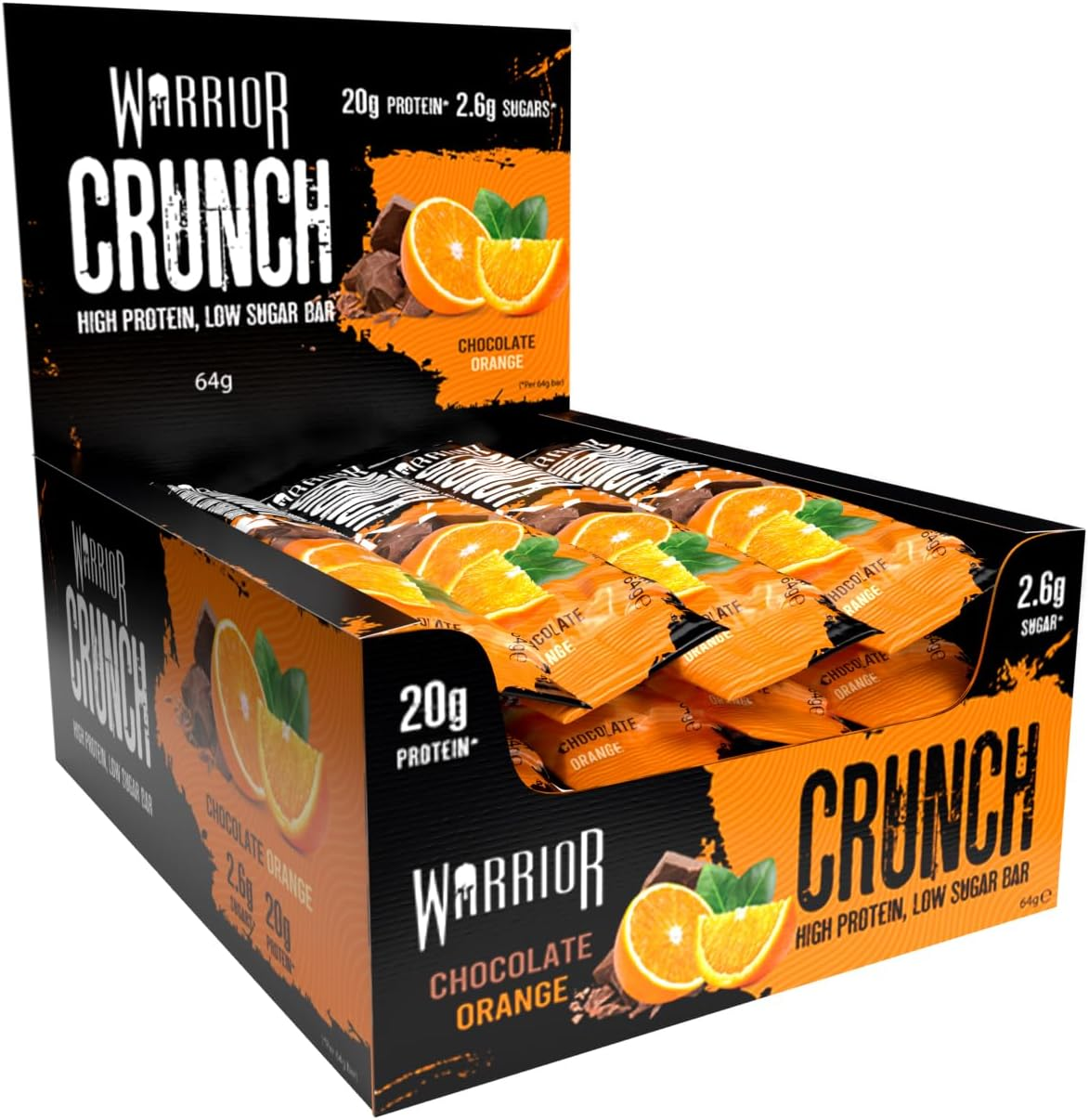Warrior Crunch Bars 12x64g Chocolate Orange