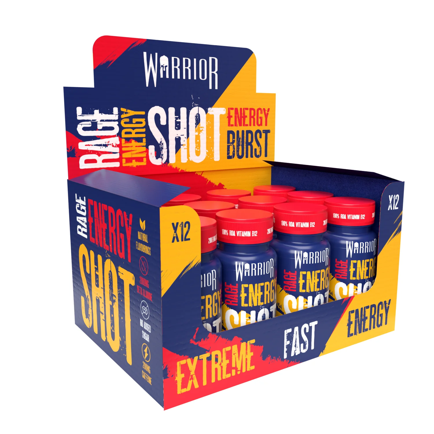 Warrior RAGE Energy Shots 12x60ml Tropical Sourz