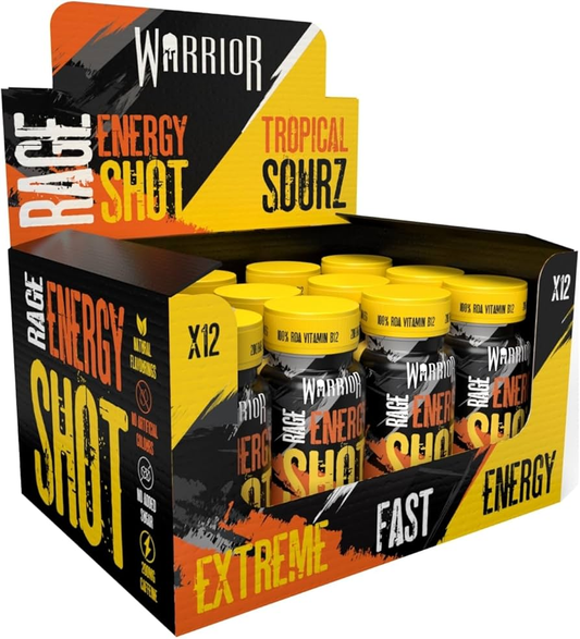 Warrior RAGE Energy Shots 12x60ml Tropical Sourz