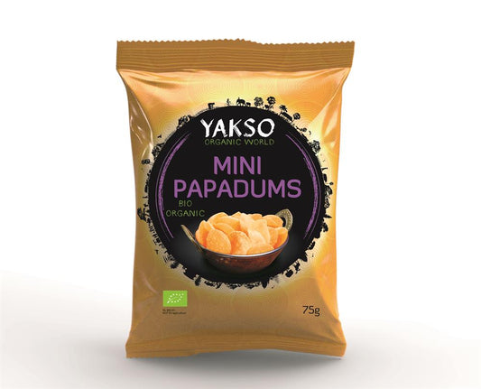 Yakso_Organic and Gluten Free Mini Pappadums 75g-pack of 6