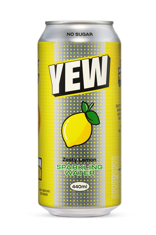 Yew_Zesty Lemon Sparkling Water 440ml-Pack of 4