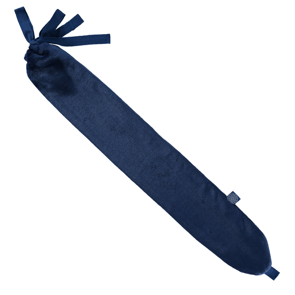 YUYU Bottle_Long Hot Water Bottle Luxury Fleece Navy - Bottle and cover