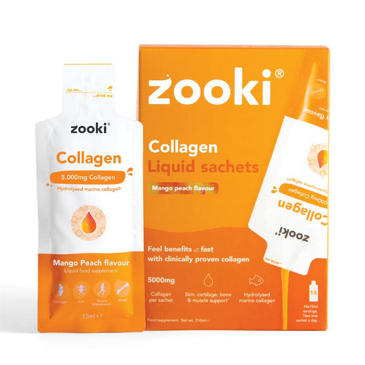 YourZooki_Zooki Marine Collagen 5000mg Mango Peach 14x15ml Liquid Sachets