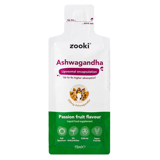 YourZooki_Zooki Liposomal Ashwagandha KSM-66 500mg 1x15ml Sachet-Pack of 20