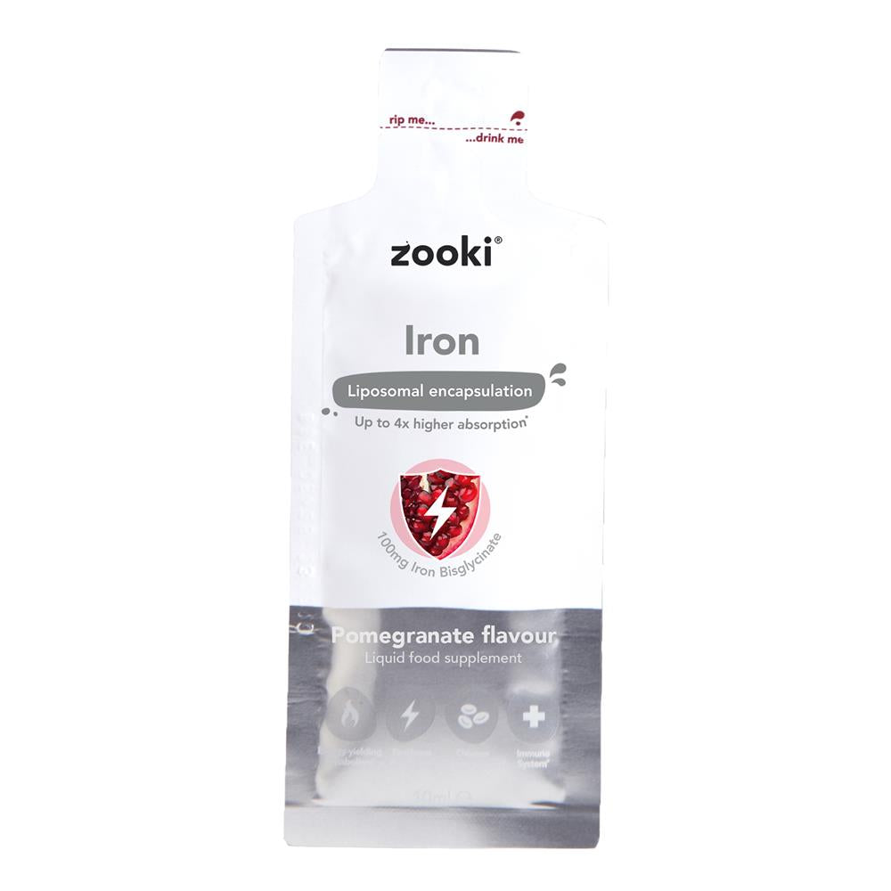 YourZooki_Zooki Liposomal Iron 100mg Pomegranate 1x10ml Sachet-pack of 20