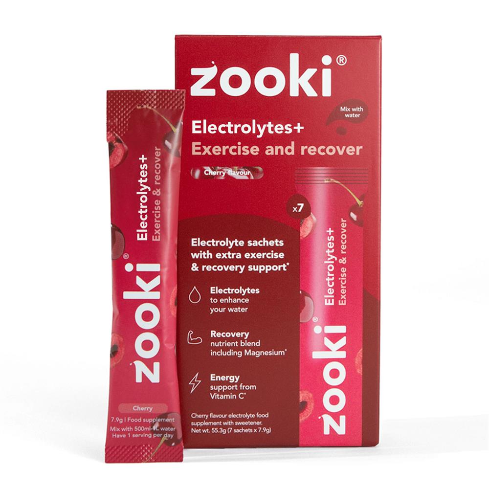 YourZooki_Zooki Electrolytes+ Exercise & Recover Cherry 7 Sachet