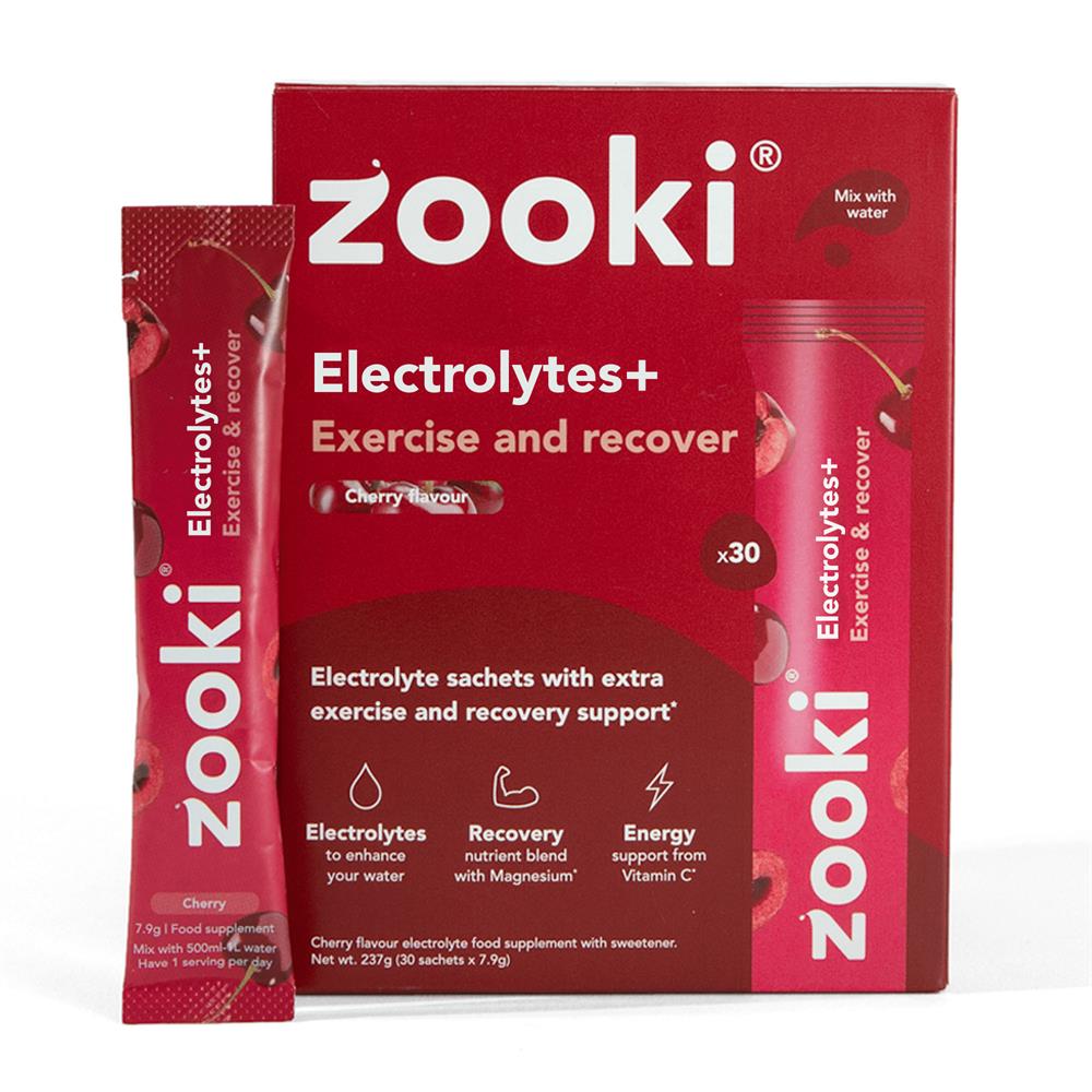 YourZooki_Zooki Electrolytes+ Exercise & Recover Cherry 30 Sachet