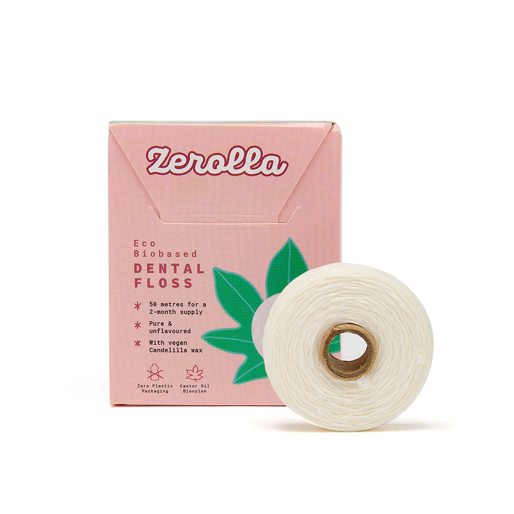 Zerolla_Eco Biobased Dental Floss 50m - Castor Oil Bionylon-Pack of 2