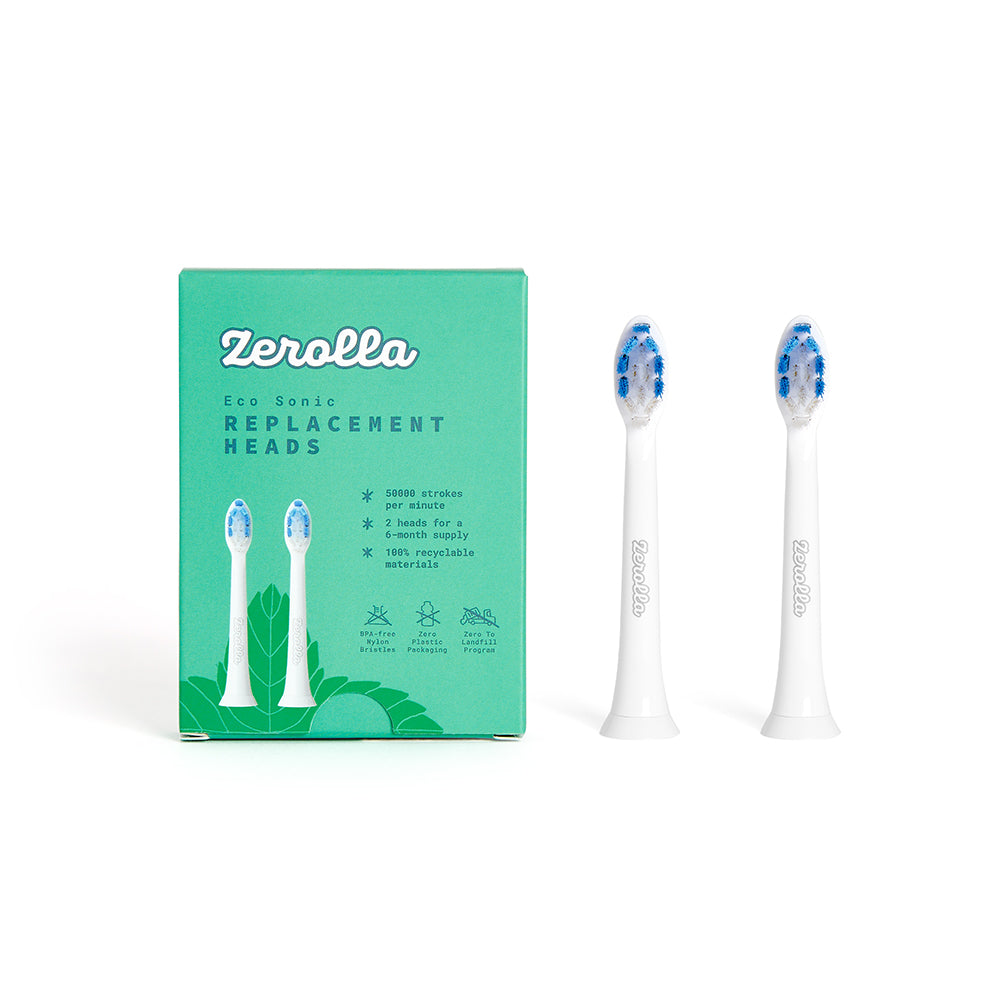 Zerolla_Eco Electric Sonic Toothbrush Pack of 2 - Replacement Heads