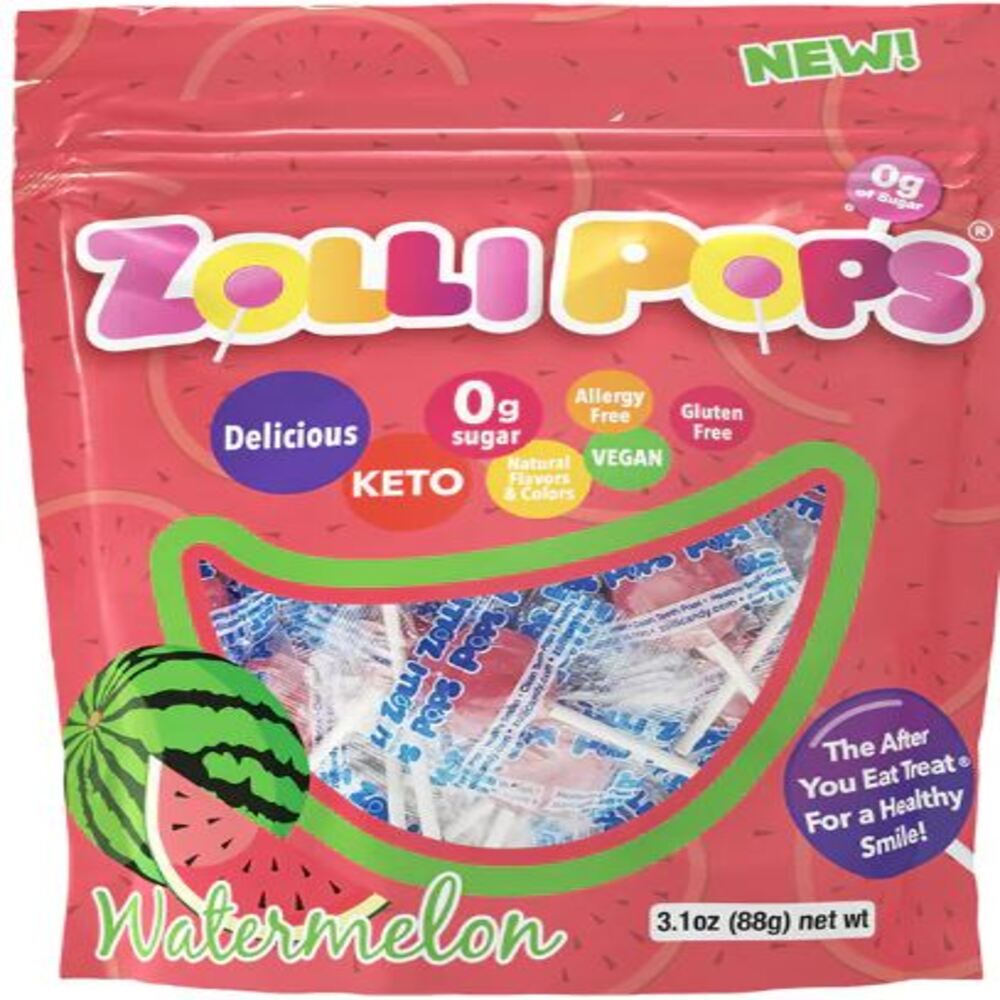Zolli Pops_Watermelon Sugar Free Lollipop Pouch 80g