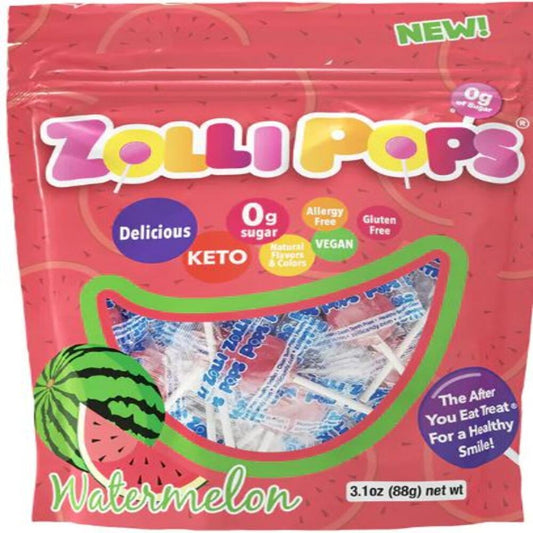 Zolli Pops_Watermelon Sugar Free Lollipop Pouch 80g