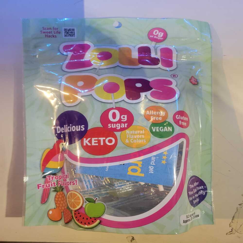 Zolli Pops_Sugar Free Tropical Fruit Lollipops 150g