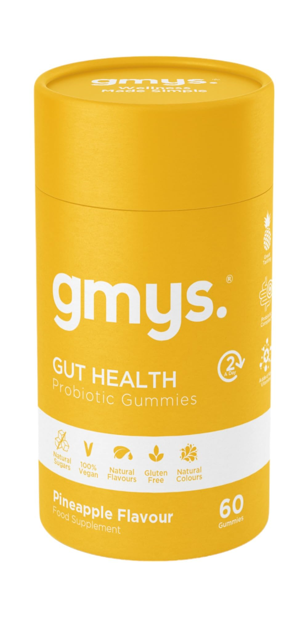 gmys Gut Health 60 Gummies Pineapple