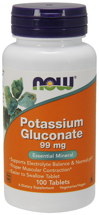 NOW Foods Potassium Gluconate - 99mg - 100 tablets