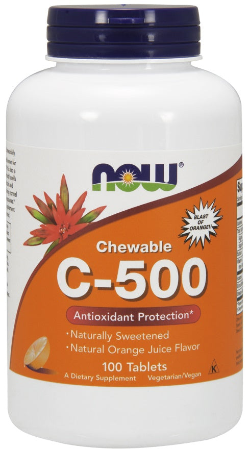 NOW Foods Vitamin C-500 Chewable Cherry-Berry - 100 tabs