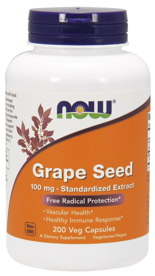 NOW Foods Grape Seed Standardized Extract - 100mg - 100 vcaps