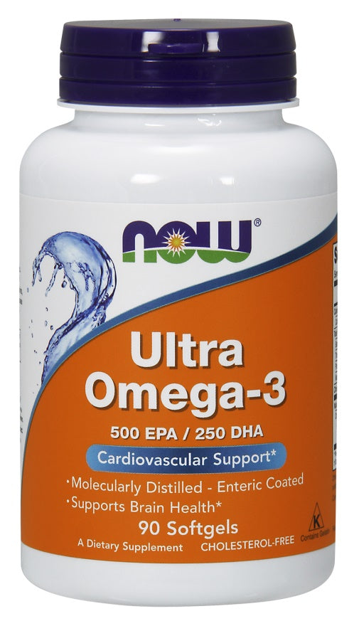 NOW Foods Ultra Omega-3 (In Fish Gelatin Softgels) - 180 fish softgels